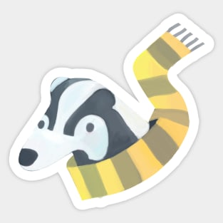 Happy Badger with black and yellow scarf Sticker